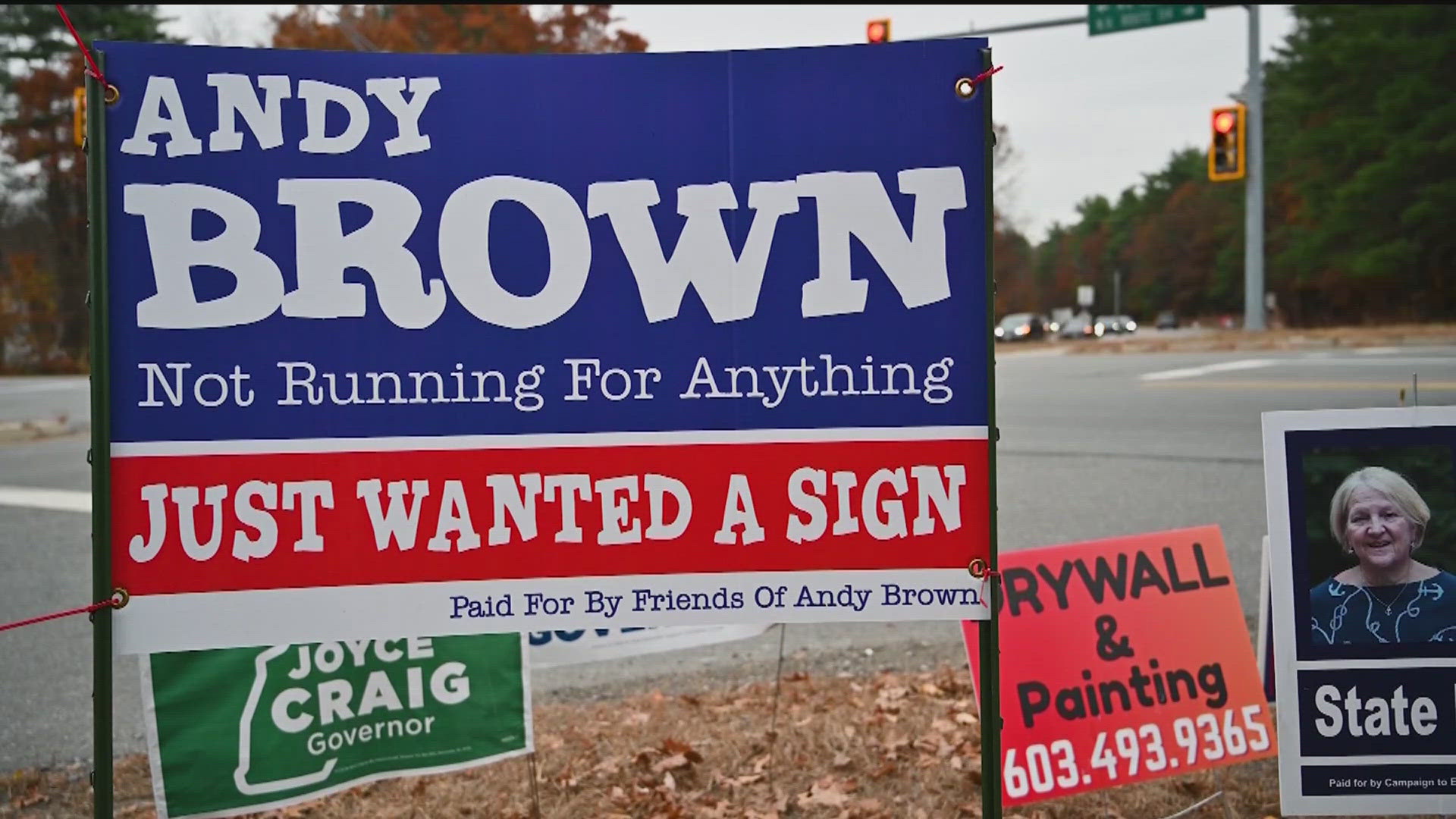 His sign simply said "Andy Brown, not running for anything, just wanted a sign."