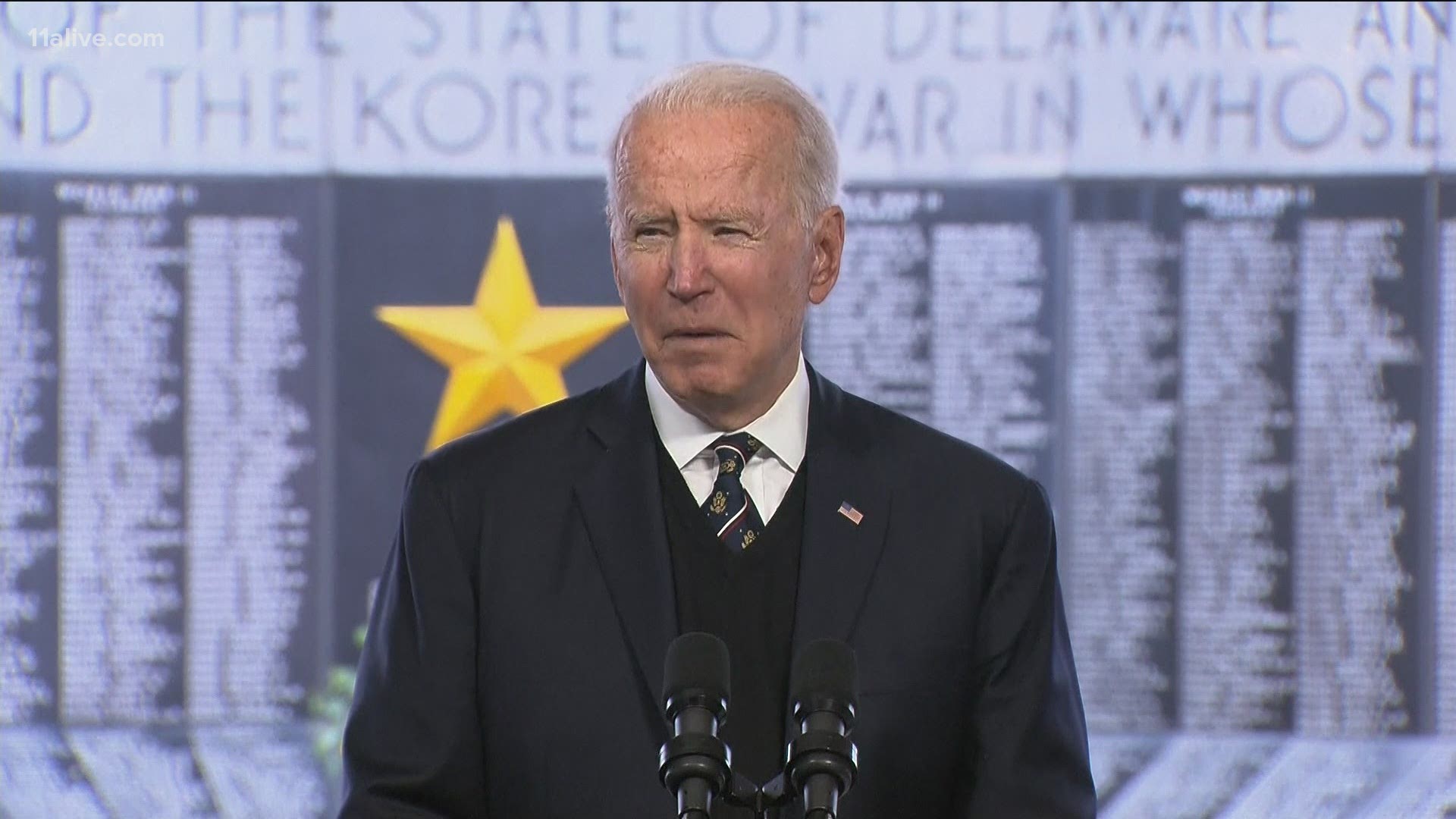 President Joe Biden and others around the nation will be marking the holiday with somber ceremonies on Monday.
