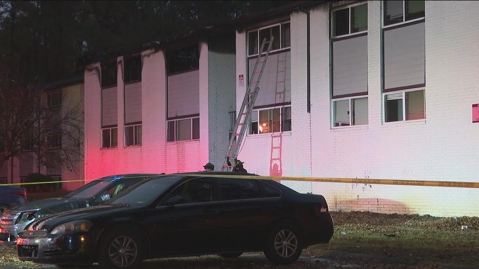 She said her son woke her up around 4 a.m. Monday when the fire started inside her apartment off Glenwood Road in Decatur.