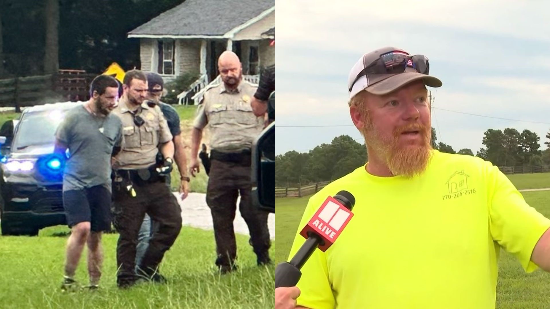 A Rabun County murder suspect was arrested after an hours-long manhunt in Hall County Tuesday afternoon.