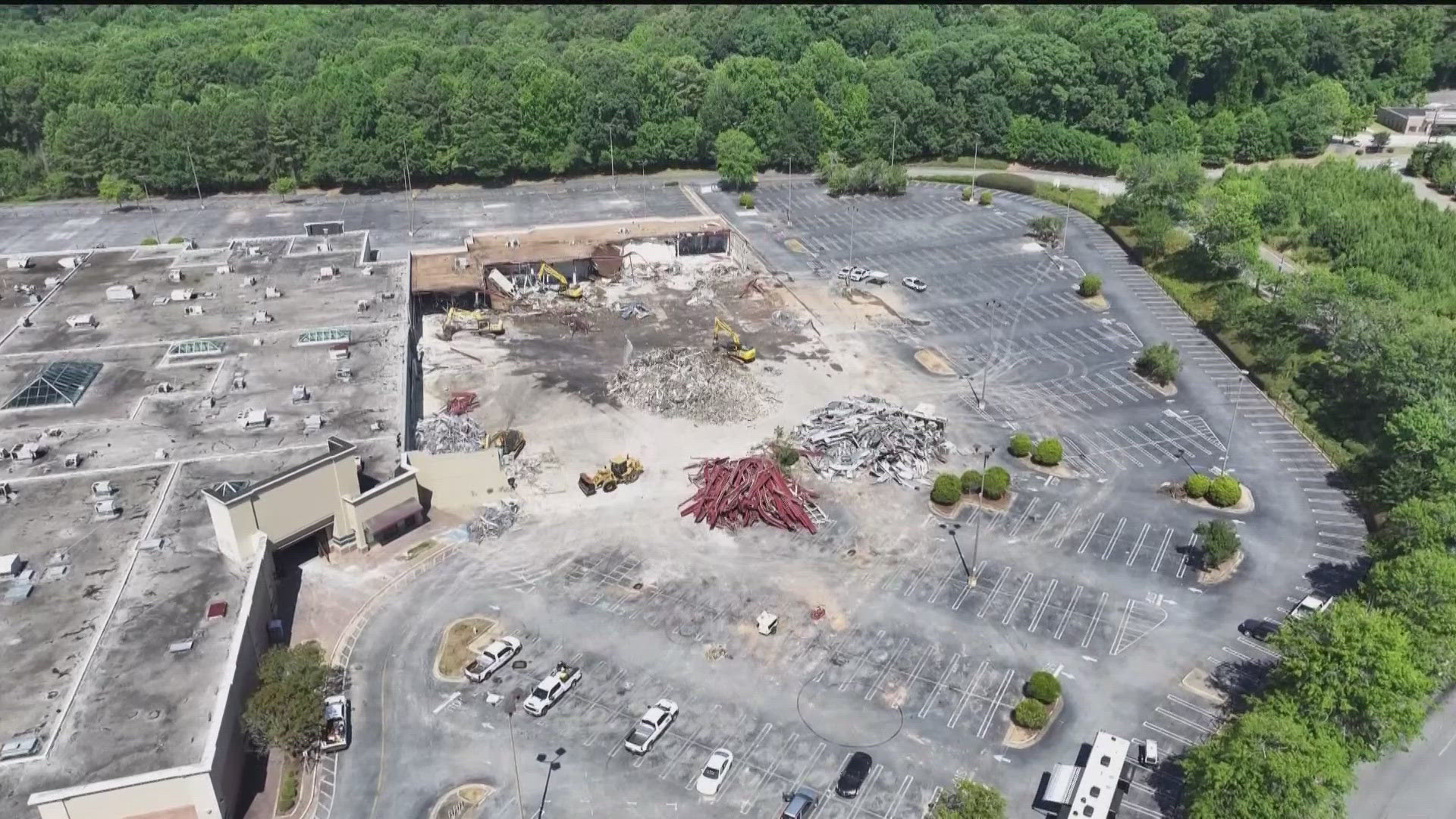 Today was "Demolition Day" for North DeKalb Mall, which will be replaced by the 73-acre mixed-use Lulah Hills development.