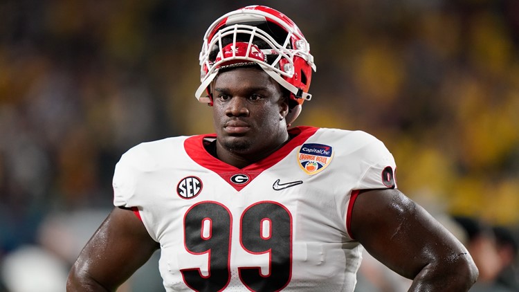 Men/Women/Youth #99 Jordan Davis Georgia Bulldogs College Football