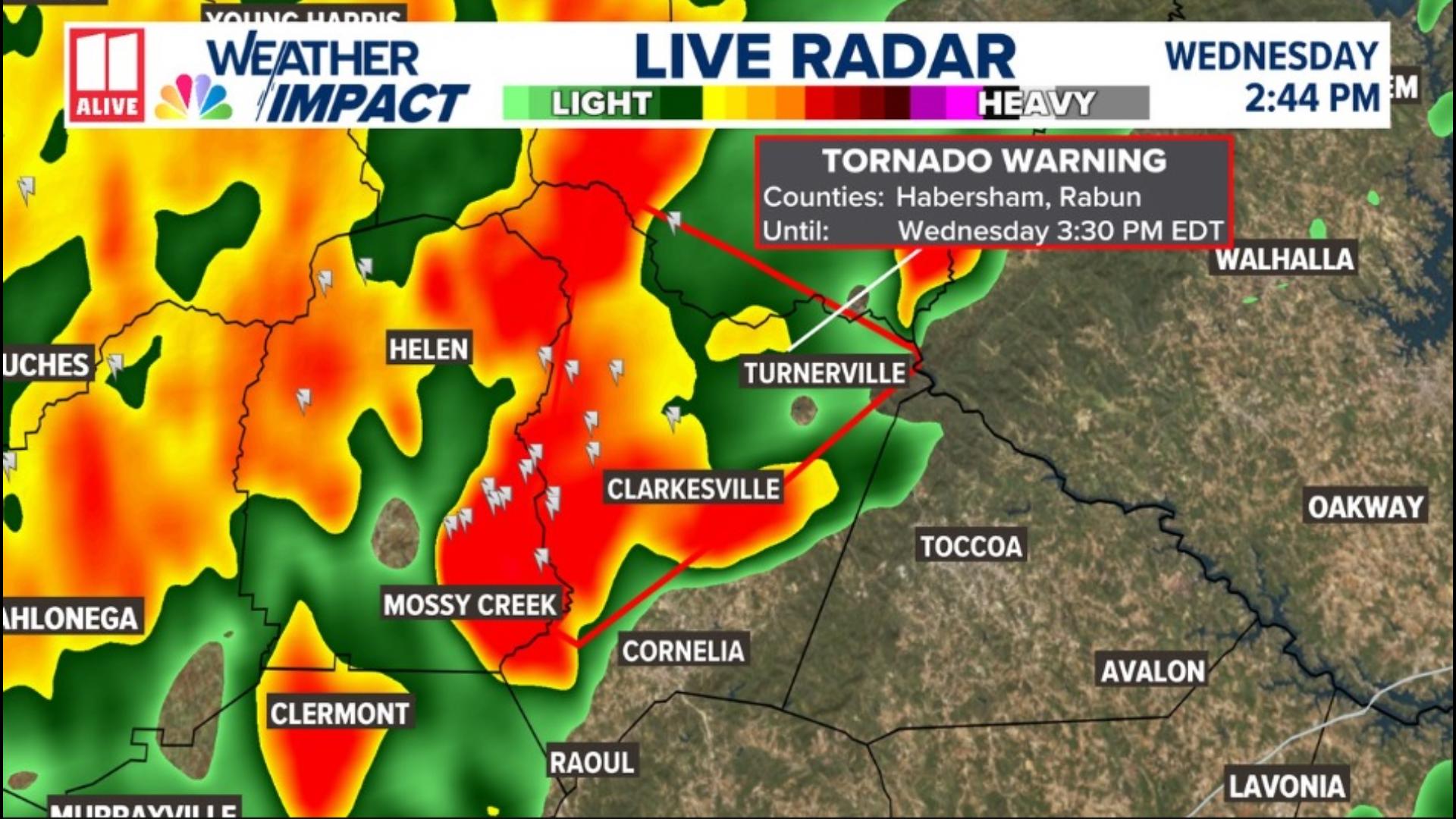 The tornado warnings are part of a separate front ahead of Hurricane Helene. Watch live.