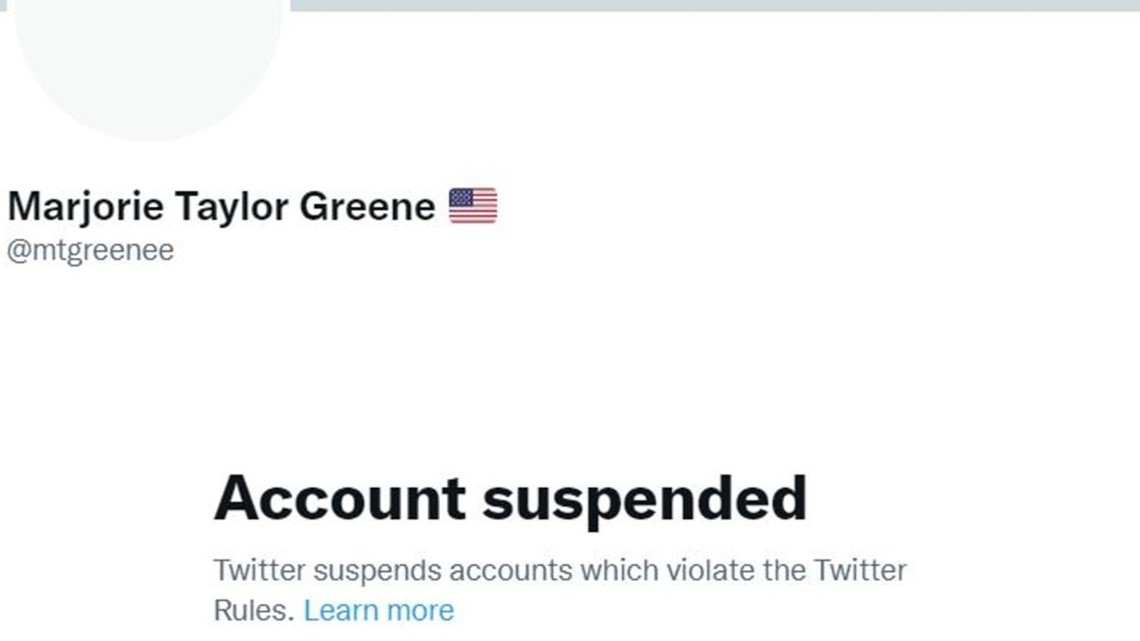 Marjorie Taylor Greene Twitter account suspended permanently | 11alive.com