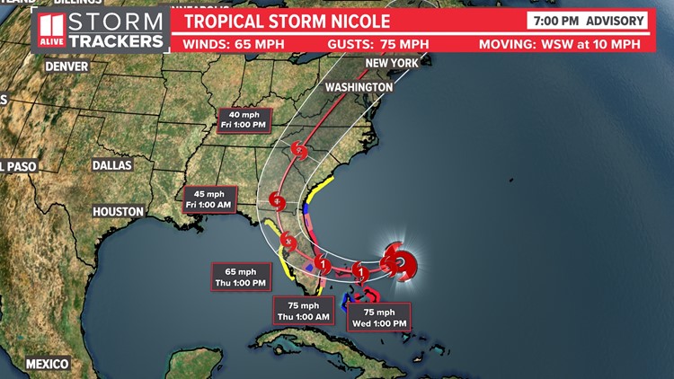 Afternoon TS Nicole Update for Tuesday, November 8