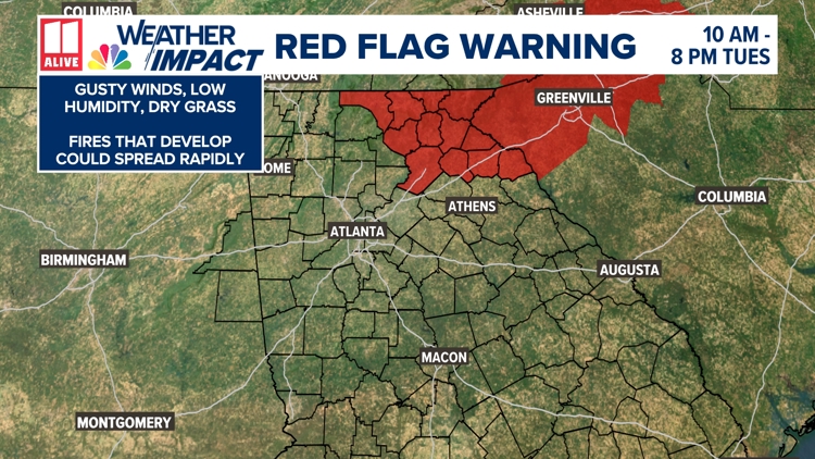 Red flag warning issued in North Georgia for critical fire conditions ...