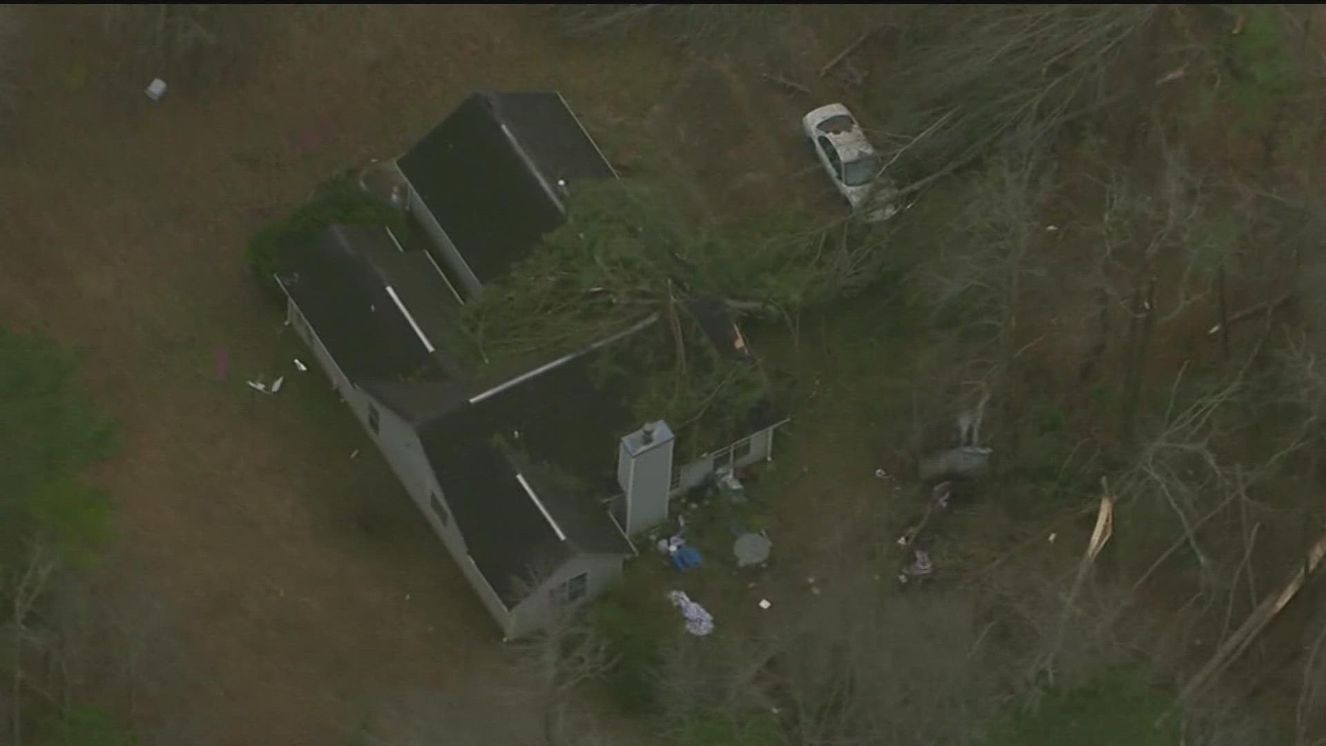 Teams from the Department of National Resources and Forestry have spread out across the state working to clear downed trees. Here's an aerial look above.