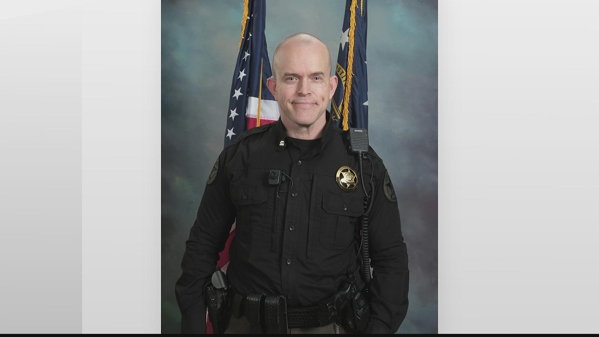 Deputy Jamie Reynolds was killed when a pine tree fell crushing his patrol car.