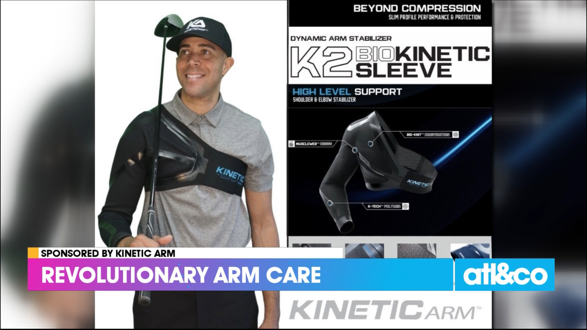 Athletes wear the Kinetic Arm sleeve to help arm mechanics and alleviate stress while throwing and swinging.