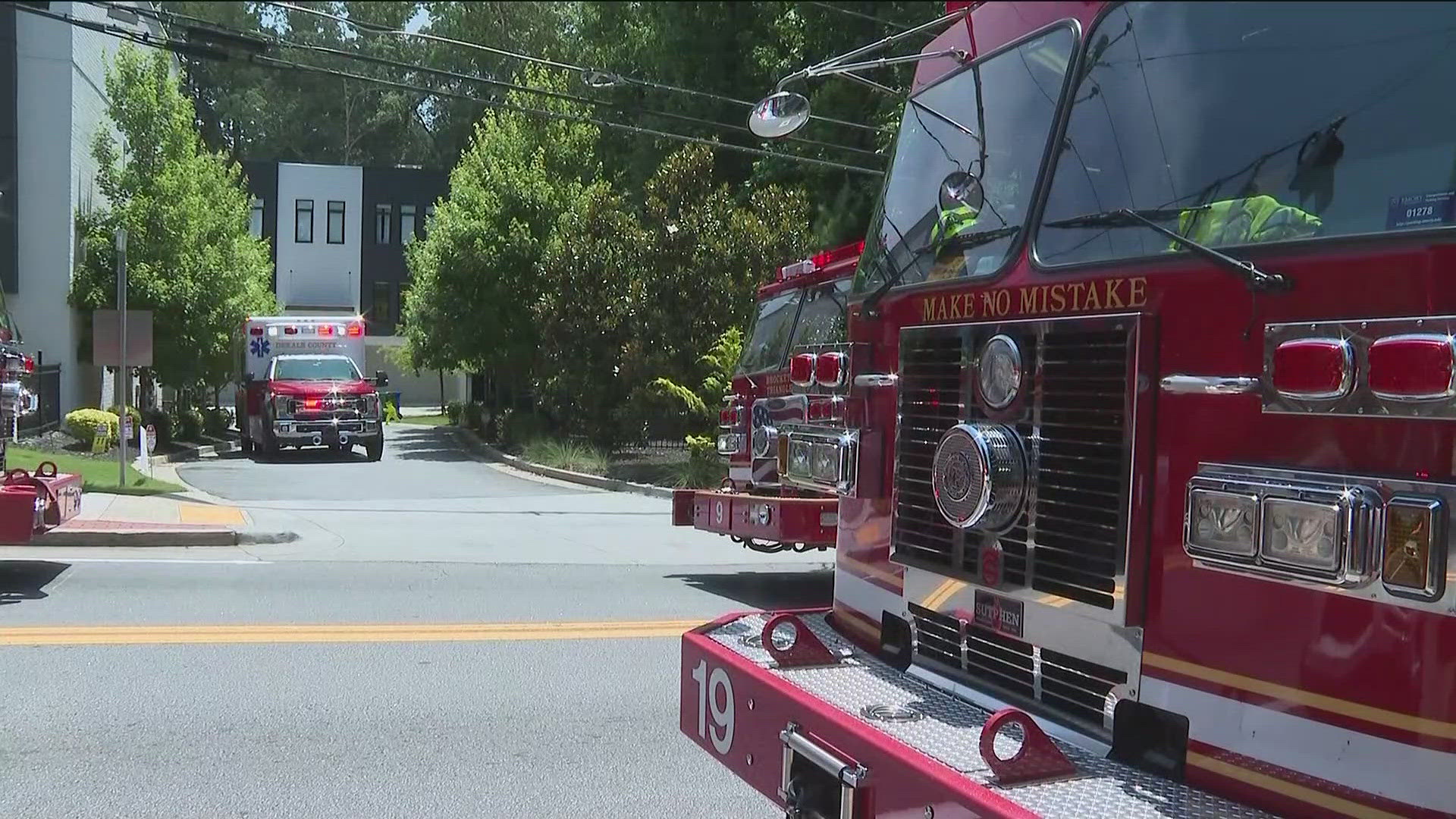 A firefighter was hospitalized Friday after a fire at a vacant structure in DeKalb County.