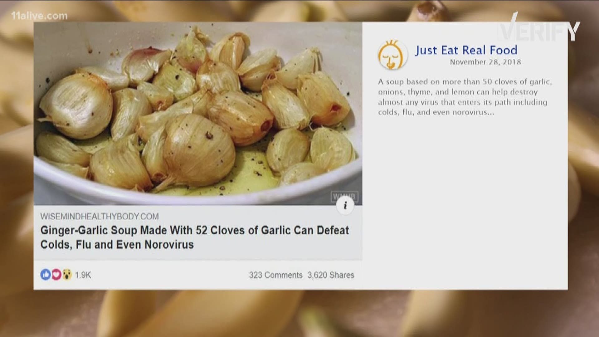 A garlic soup recipe has been shared thousands of times online saying it can prevent and treat the flu but, can the soup beat the flu? Liza Lucas verifies.