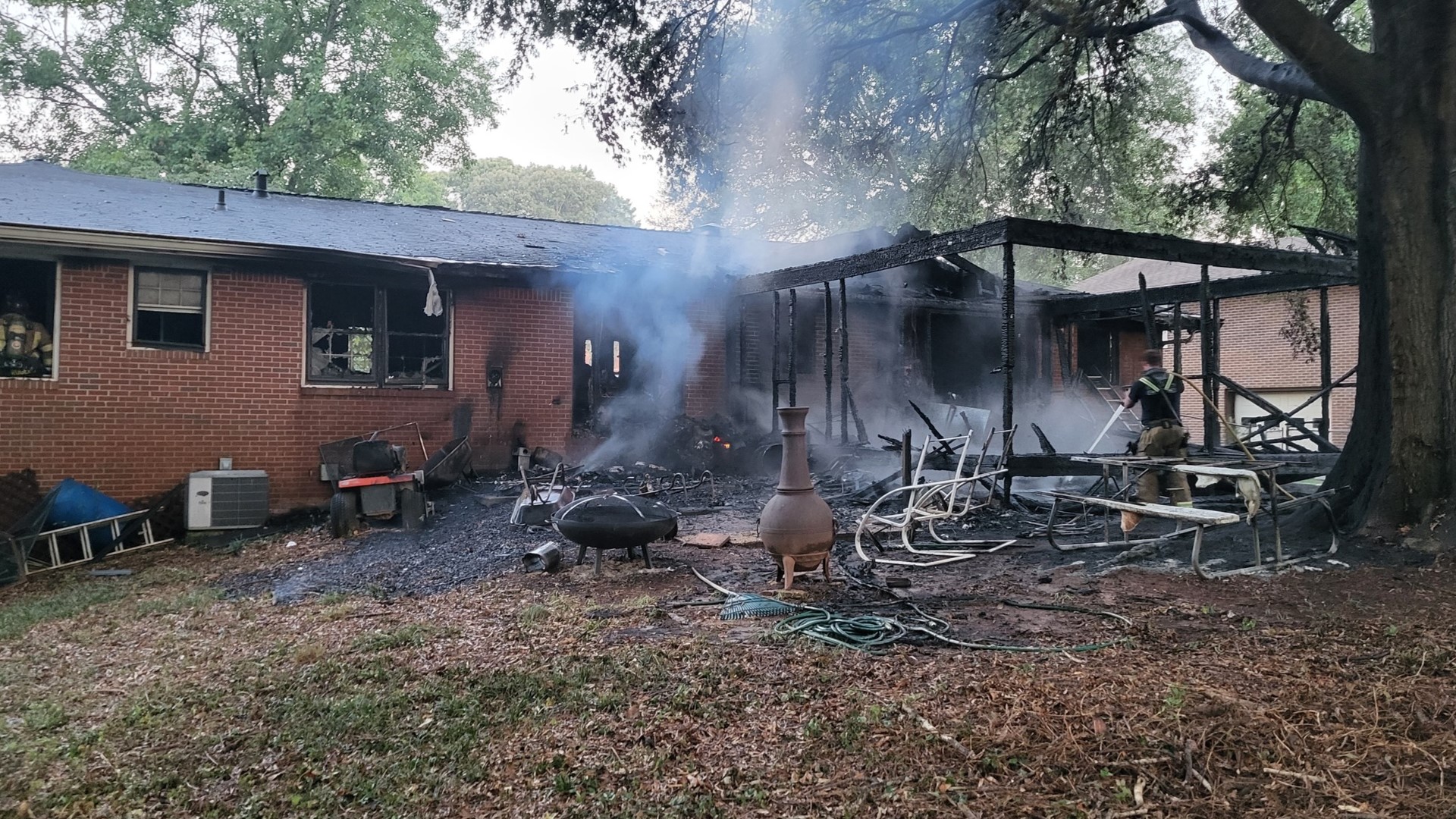 Gwinnett County Fire officials said crews responded at 6:16 a.m. to a home at the 1000 block of Tumble Wood Trail.