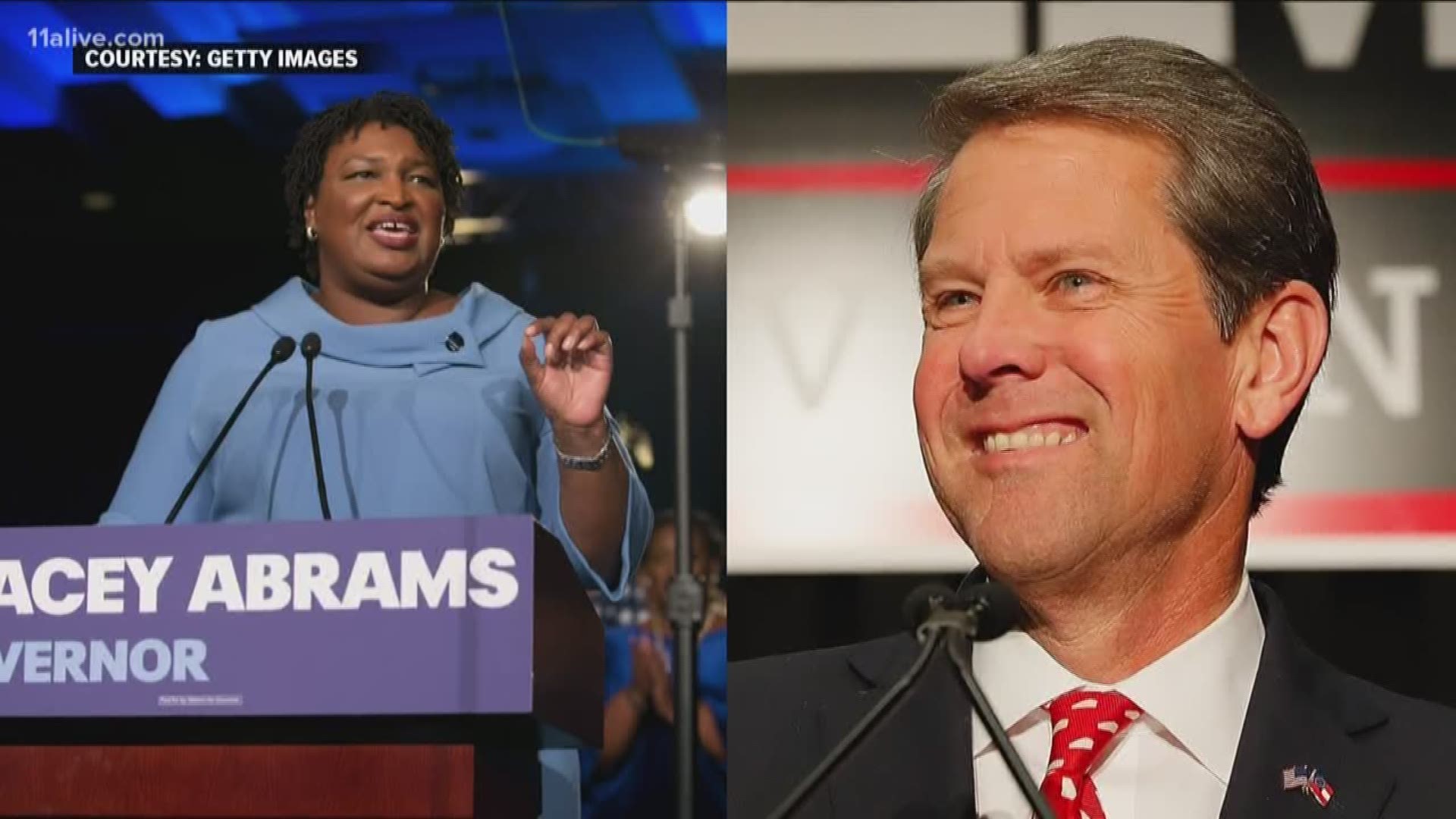 While Republican Brian Kemp has declared himself the winner of the election, his Democratic challenger Stacey Abrams has vowed not to concede until every vote is counted - even if it means filing suit.