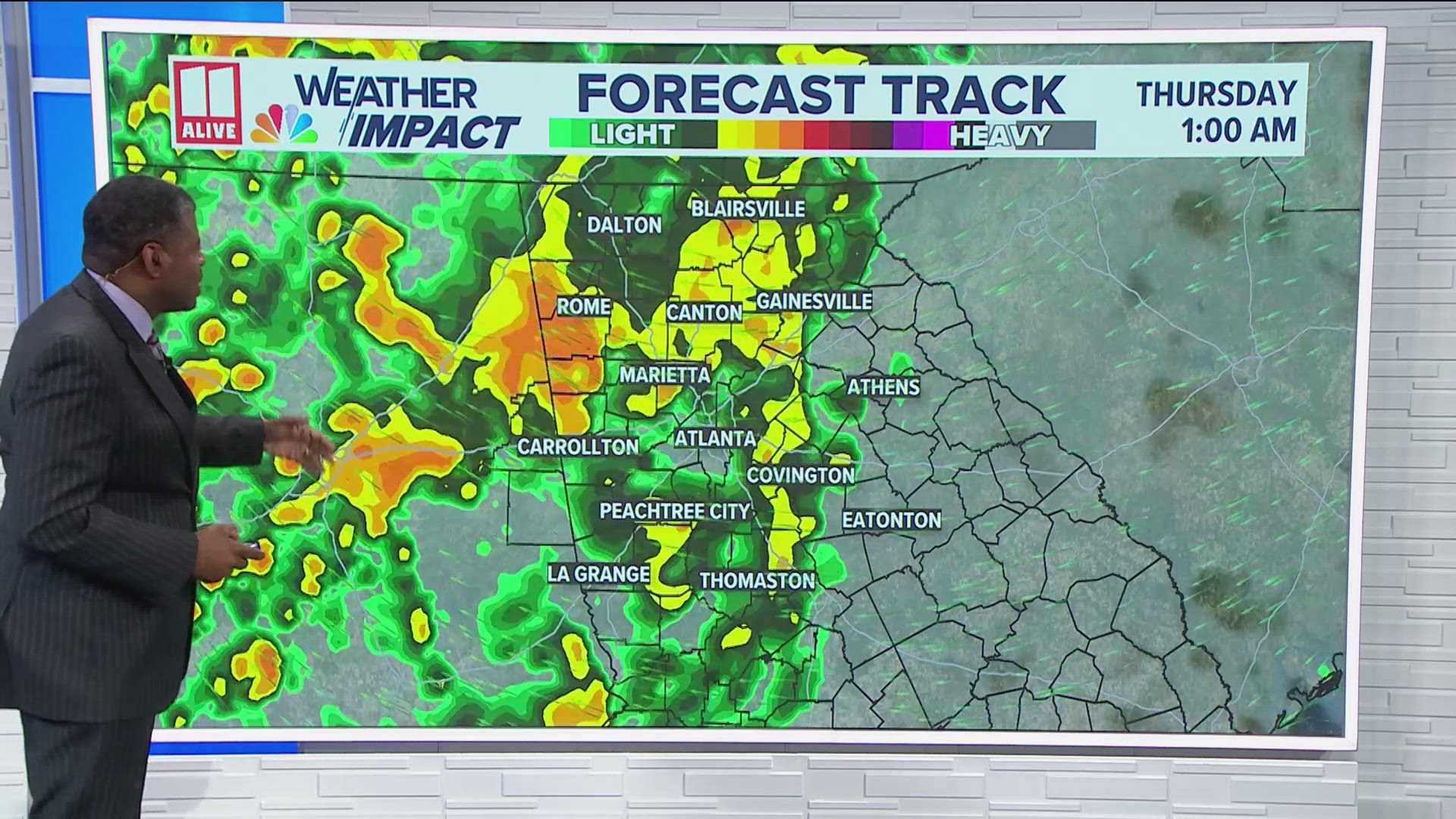 Widespread rain moves in later tonight and will impact Thursday morning's commute