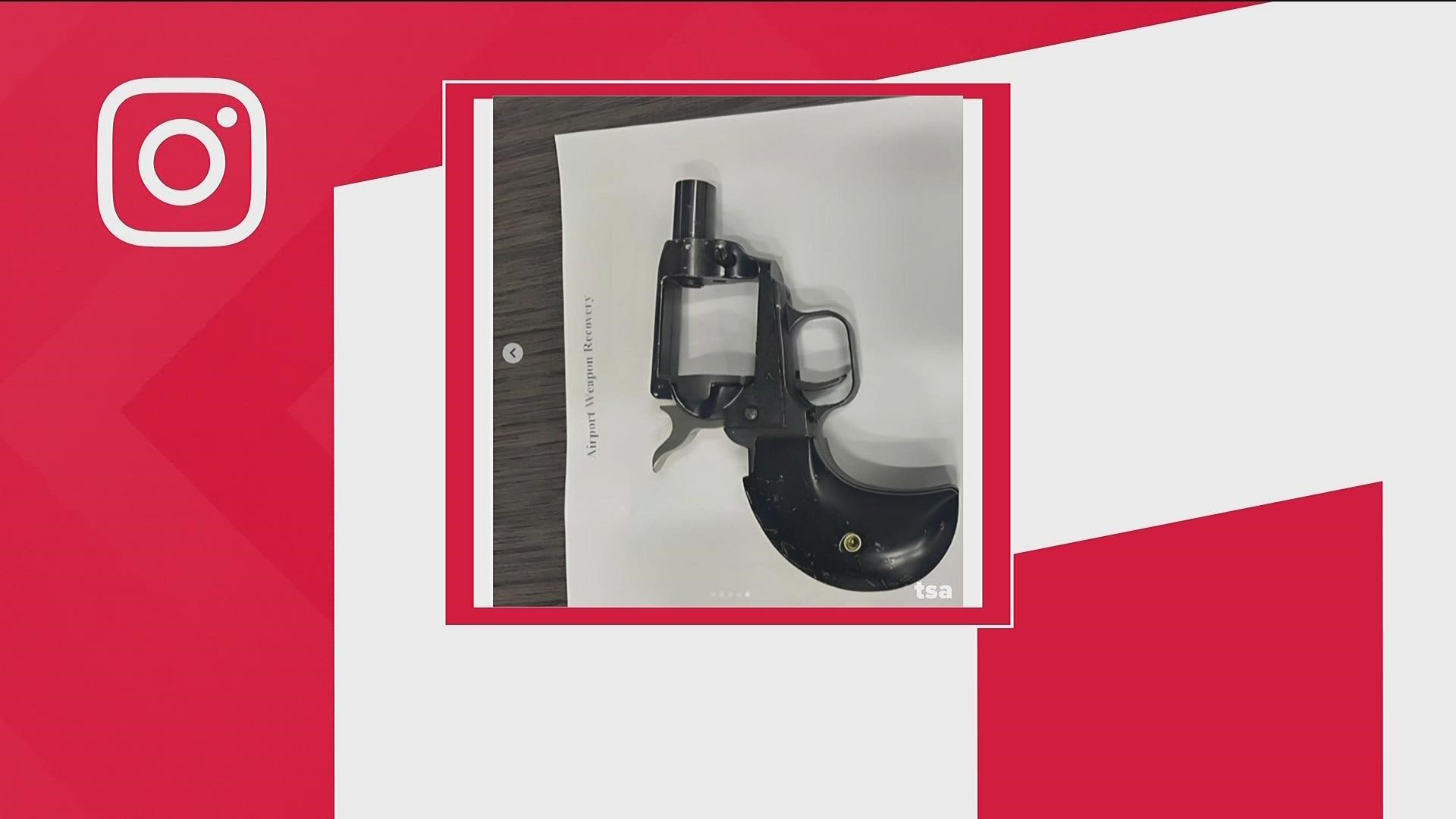 Security said they were able to "power down this passenger's poor packing choice" after a revolver was found inside the device.
