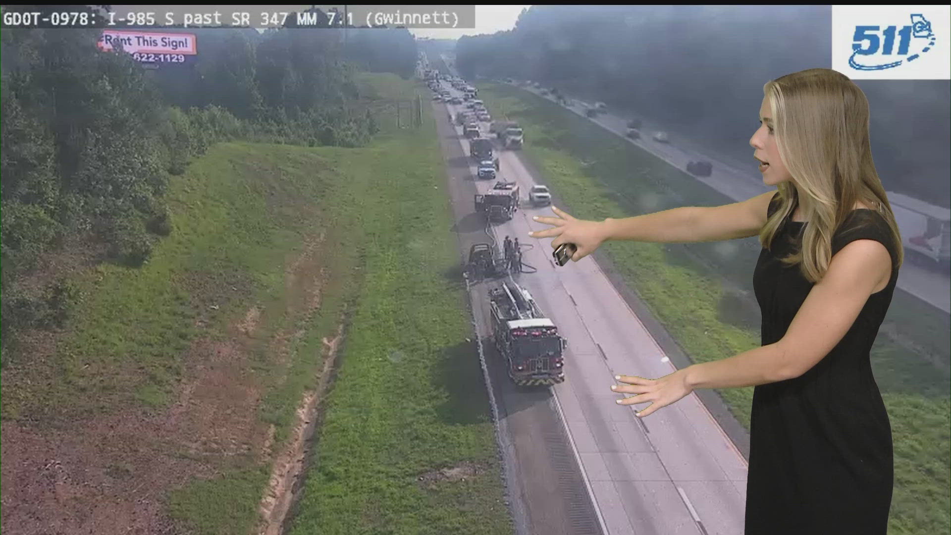 Car fire closing lanes in Gwinnett County on I-985; other impacts in ...