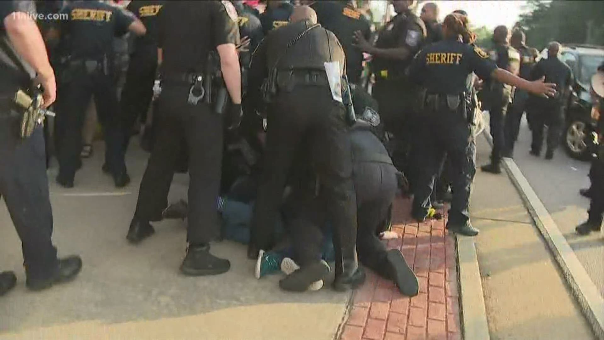 Demonstrators gathered at the facility to protest what they claimed are poor conditions inside the jail.