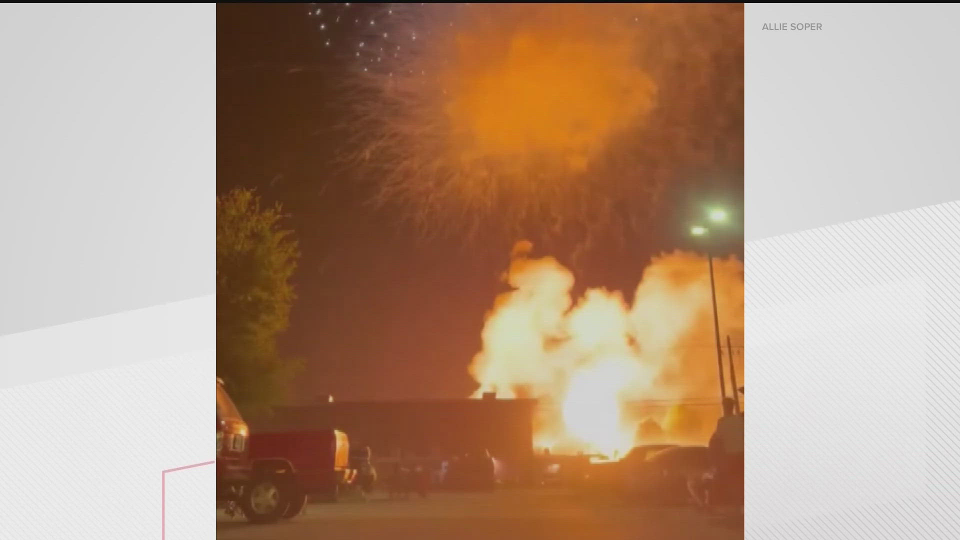 Check out this shocking video shared with 11Alive of a fireworks show in Griffin.