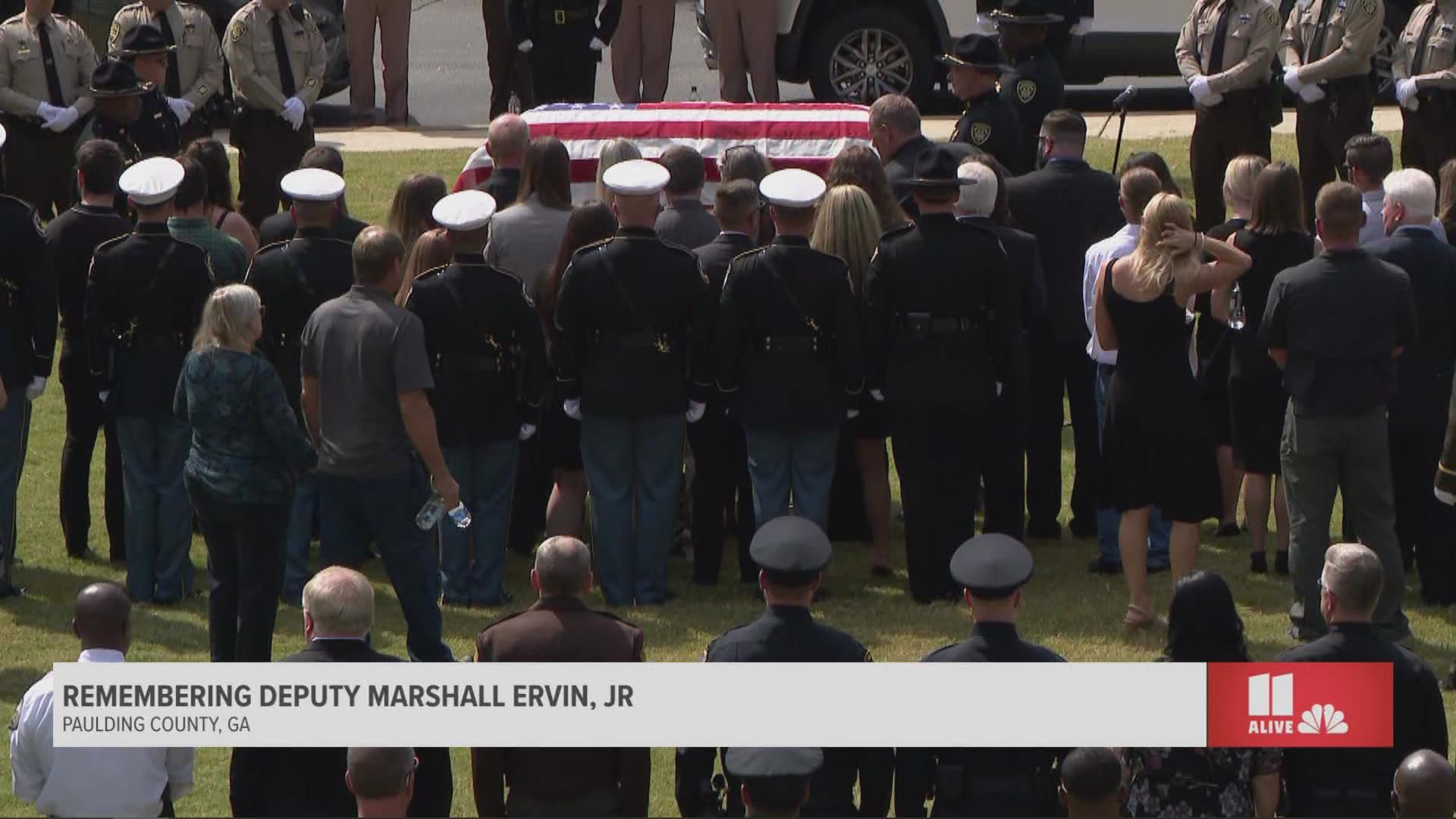 Ceremony for Cobb County Deputy Marshall Ervin Jr. | 11alive.com