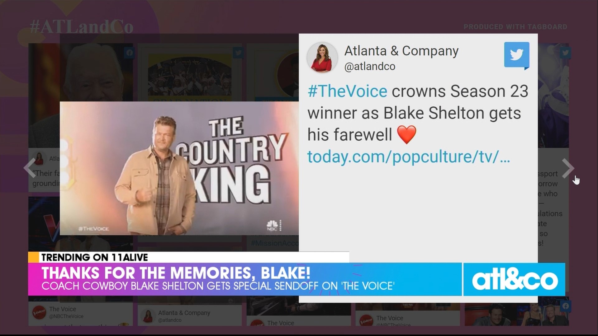 Country king Blake Shelton got a special tribute for his big finale on 'The Voice' after 23 seasons as a winning coach.