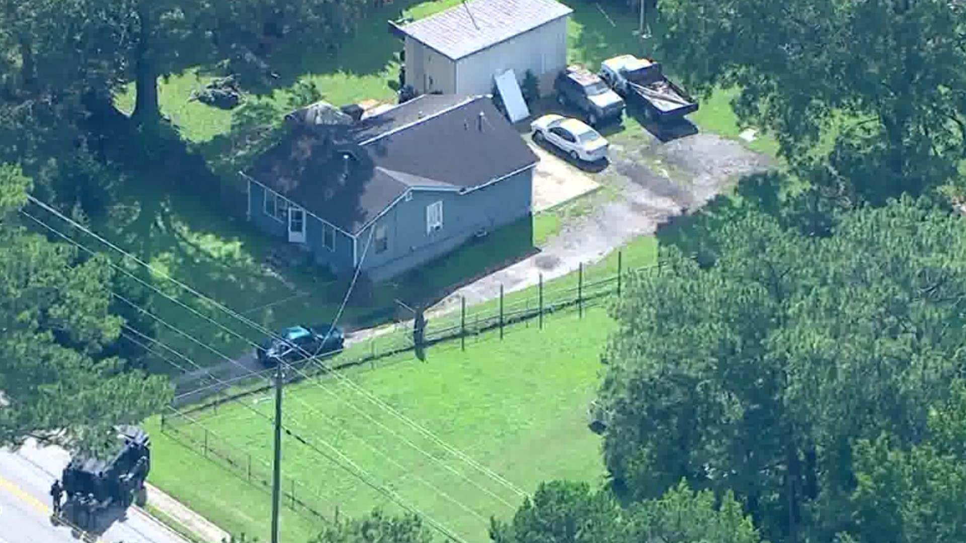 11Alive SkyTracker flew over a home at the 500 block of Allgood Road in Stone Mountain Monday afternoon.