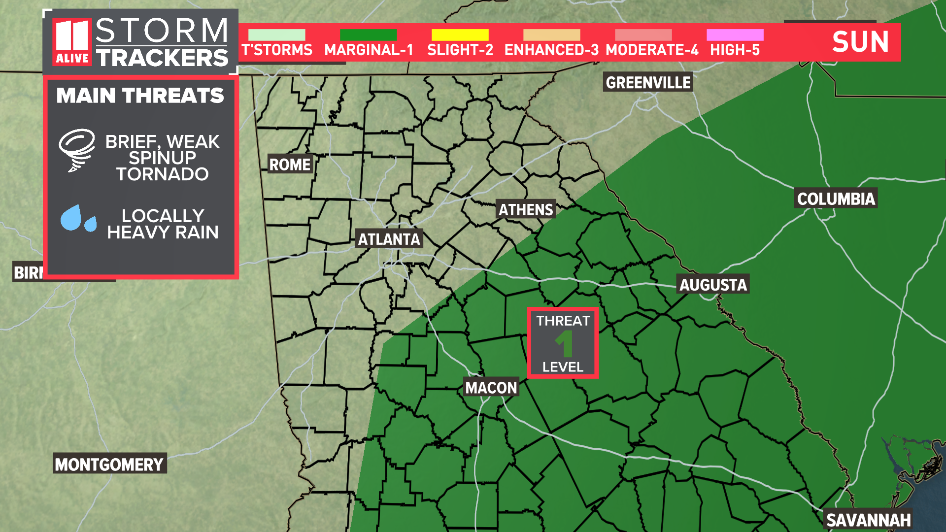 Tropical system timeline for rain in Georgia | 11alive.com