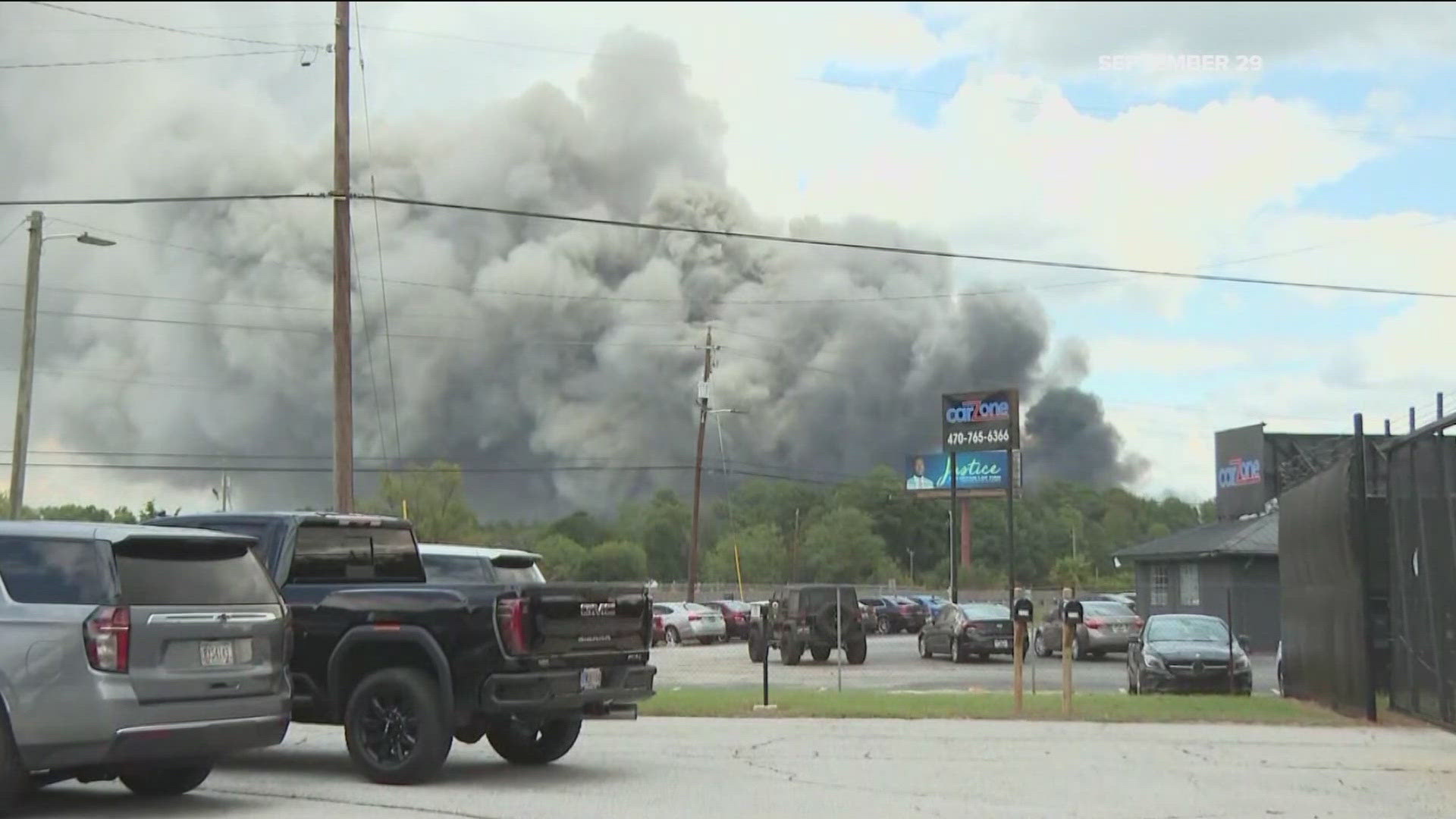 A plume of chemical chlorine products continues off-gassing into the air, impacting multiple surrounding counties as cleanup crews work.