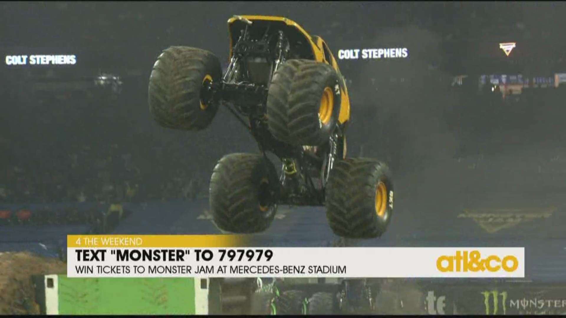 Text the word "MONSTER" to 797979 for a chance at Monster Jam tickets on February 22-23. Must be 18 to enter.