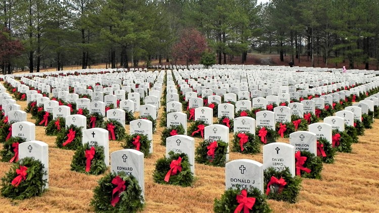 Hundreds of wreaths distributed to graves at Georgia National Cemetery