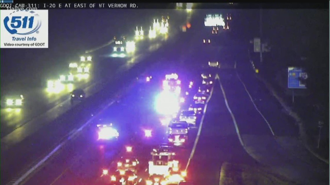 I-20 traffic wreck brings eastbound lanes to a crawl | 11alive.com