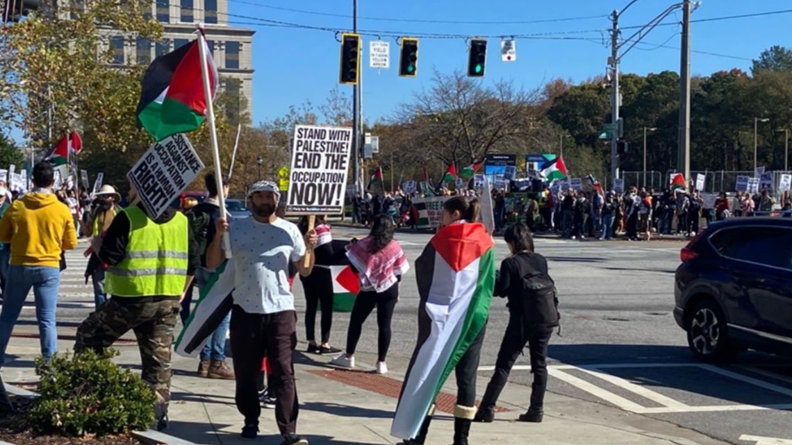 Pro Palestine protest in Atlanta at Lenox Square