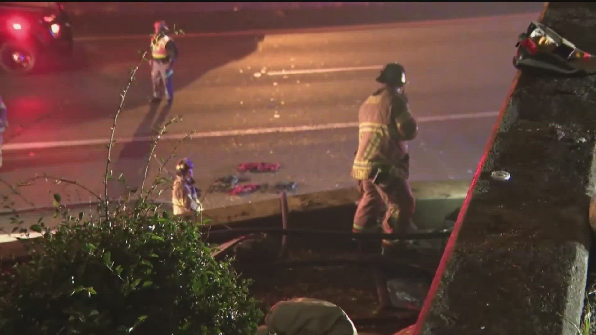 Firefighters responding to a blaze at a homeless camp just off Interstate 85 in Atlanta found a person dead when they got on scene Tuesday night.