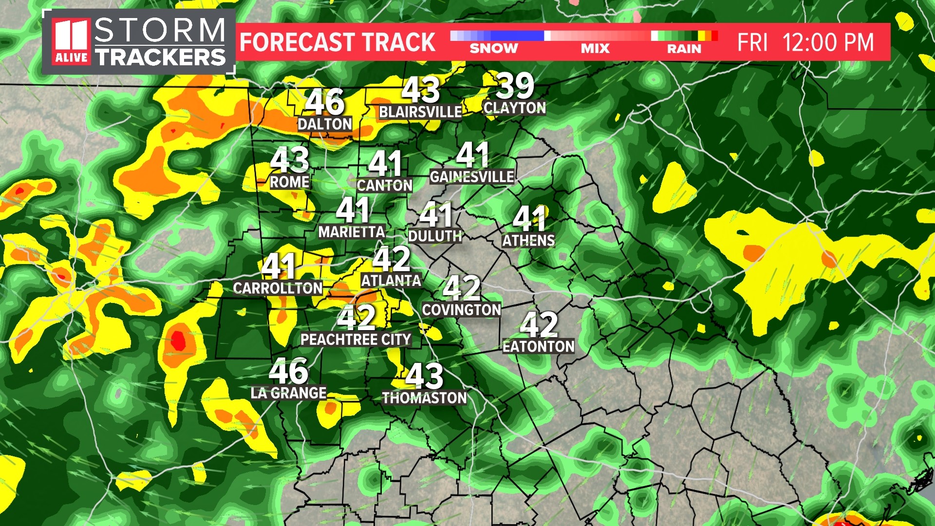 Widespread rain moving back into north Georgia on Friday | 11alive.com