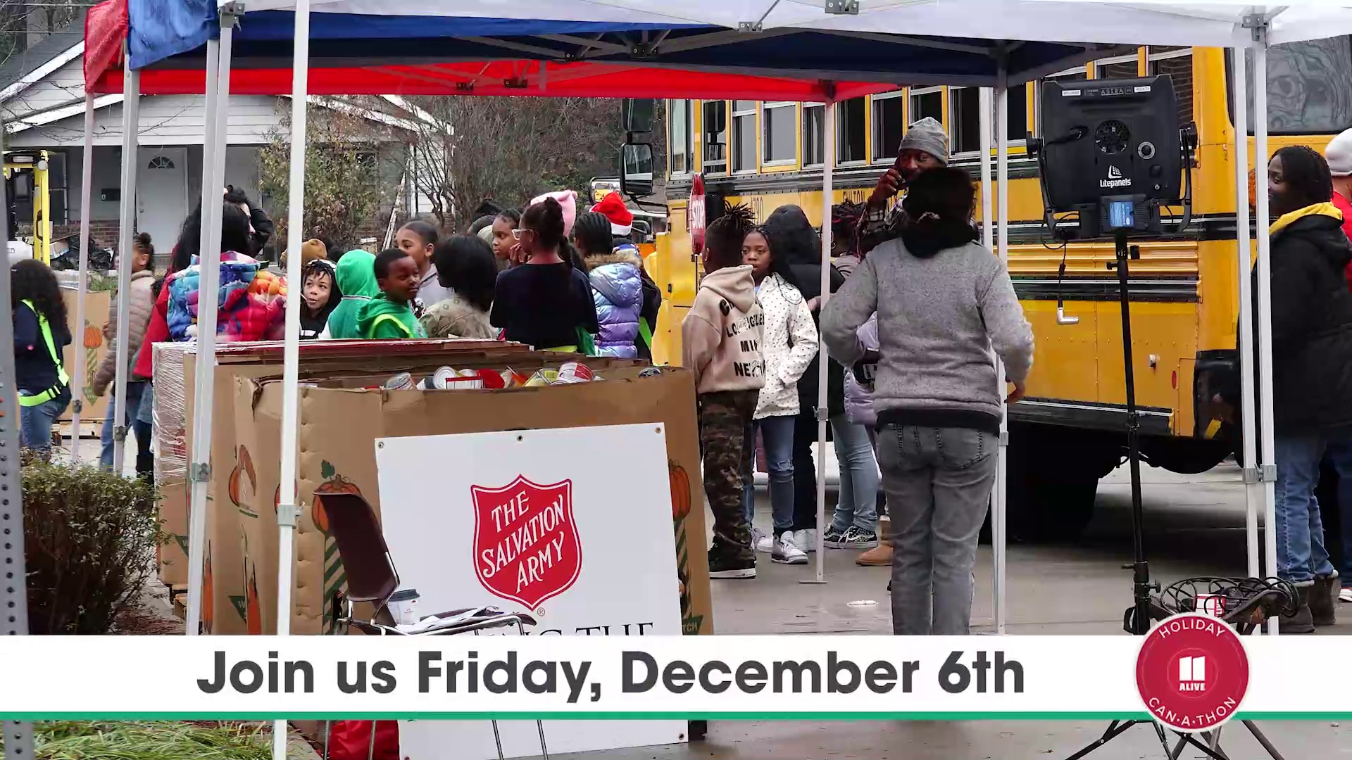 Join us Dec. 6, 2024 as we collect cans and goods to stock the Salvation Army food pantries.