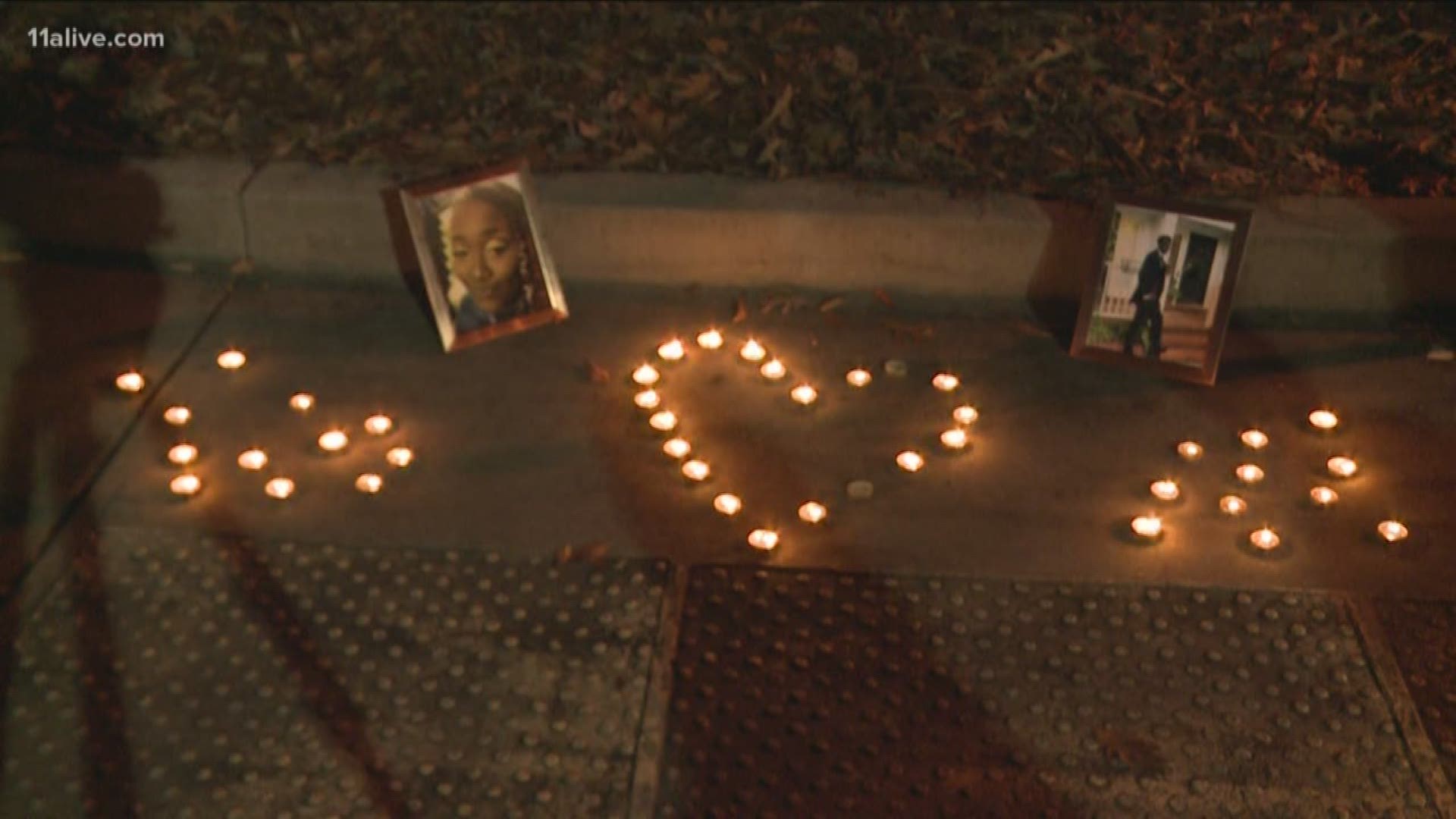 More than a dozen people showed up for the vigil held in remembrance of Jaydah Curry and Josh Baker.