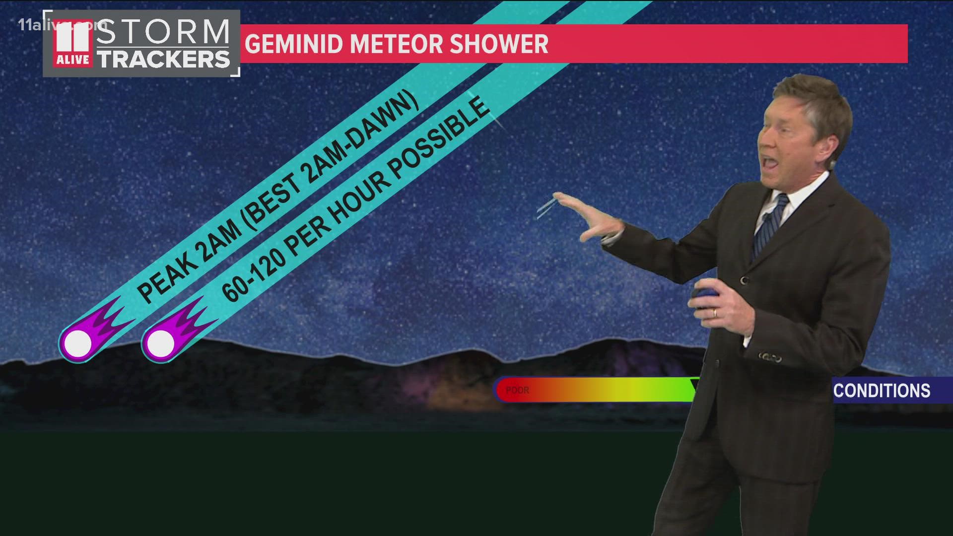 Clear skies mean you might have a chance of seeing Monday's meteor shower.