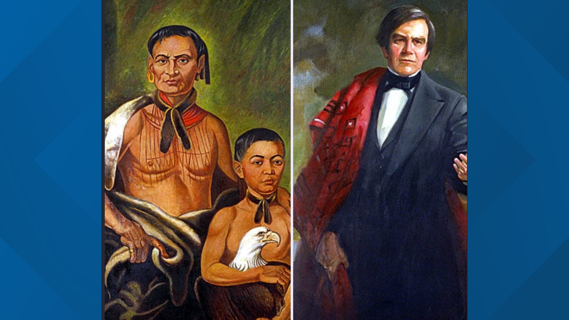 Within the almost 300 portraits, sculptures and other memorials, the stories of three prominent Native Americans are featured.