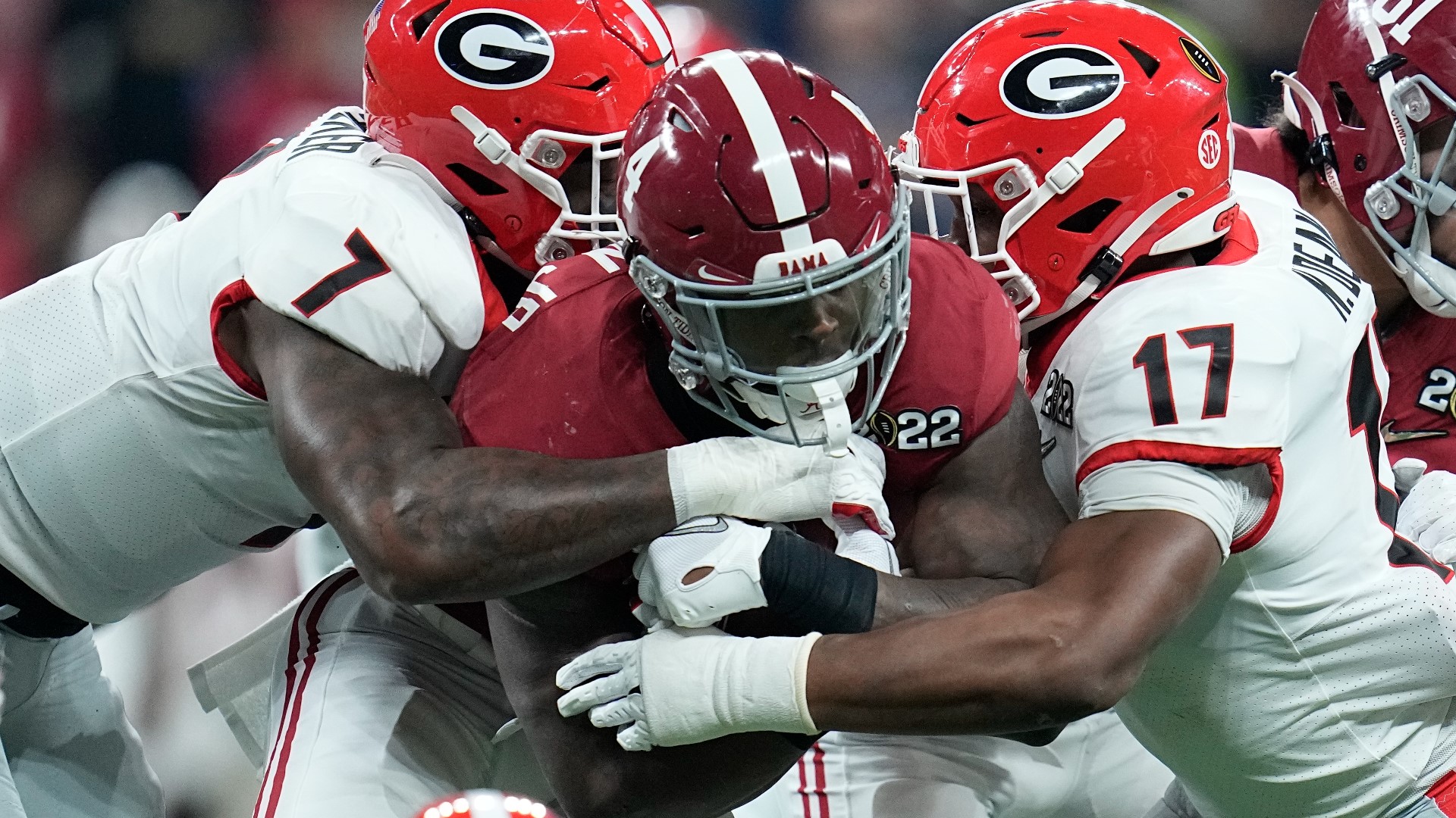 Kirby Smart and Vince Dooley after Football wins title