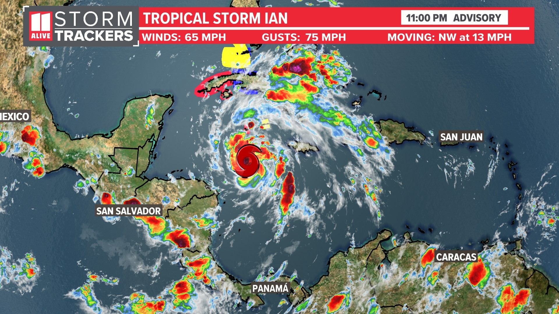 Tropical Storm Ian forecast to intensity to major hurricane in the Gulf.