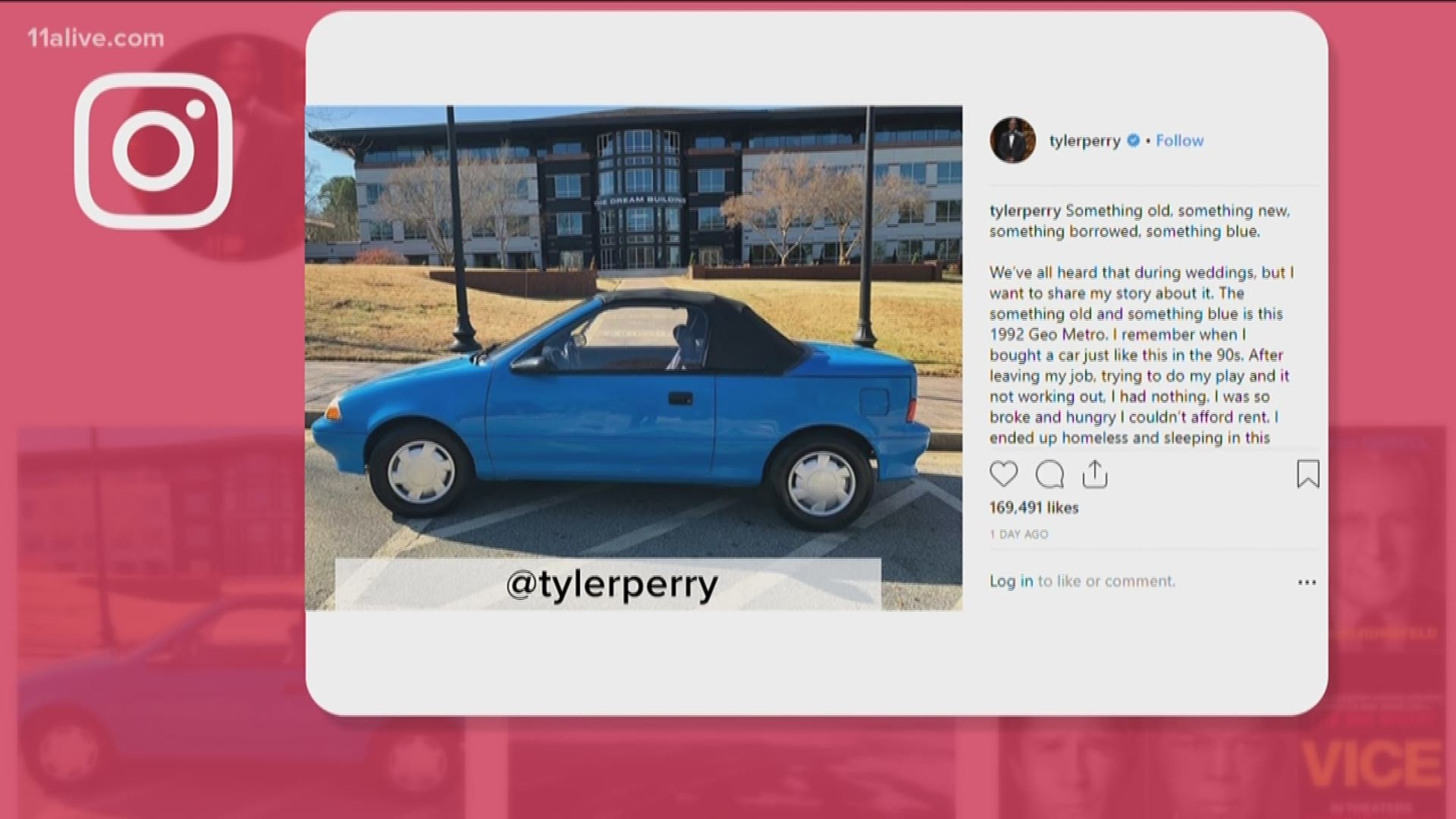 If you visit The Dream Building, you might see a blue two-door 1992 Geo Metro parked in front of it. Why? Perry took to Instagram on New Year's Day, saying it is symbolic of his journey.