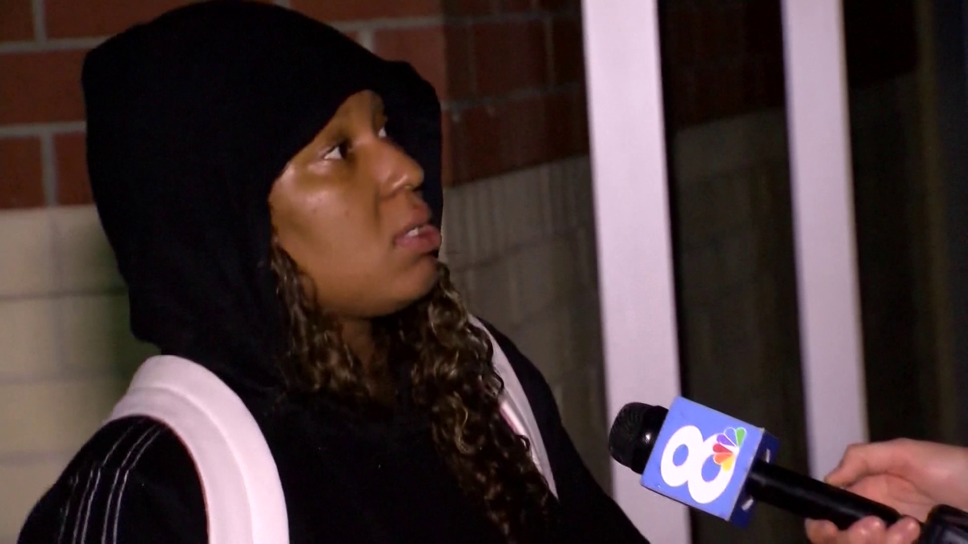 Amber Henry described the terrifying moments when dangerous flood waters were rising in her home.