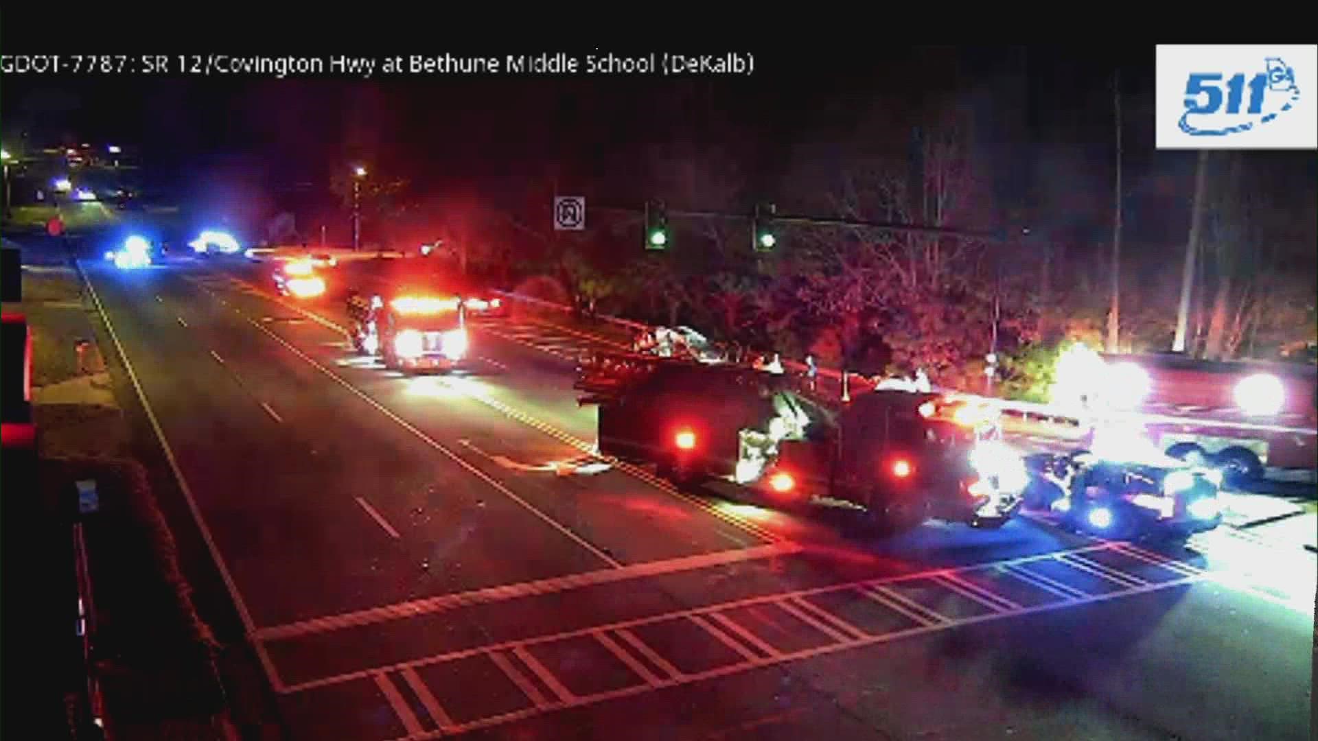 Emergency crews appear to be responding to the intersection near Bethune Middle School and Covington Highway.