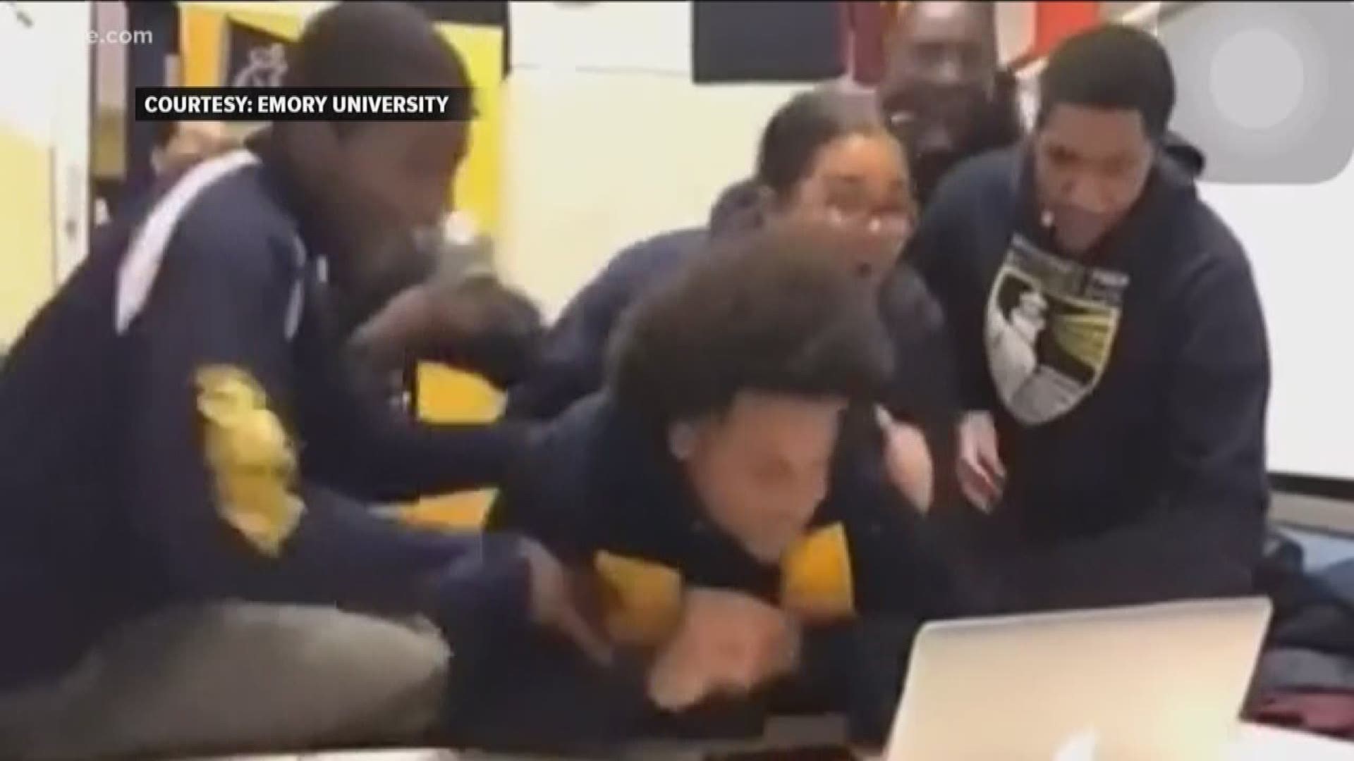 These are the reactions from students who found out they were accepted to a school that's very hard to get into. They were accepted for early decision admission and will start in fall 2019.