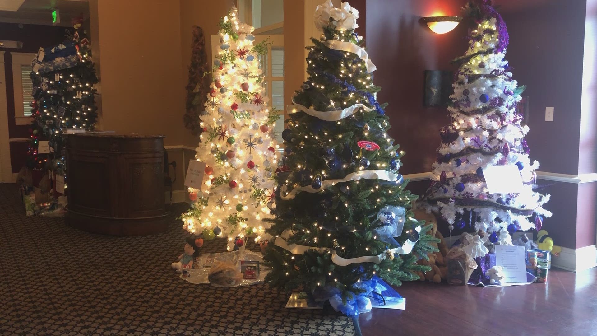 The Aurora Theatre's Festival of Trees is in its 13th season. To vote on the best tree, visitors can donate a non-perishable food item or an unwrapped toy.