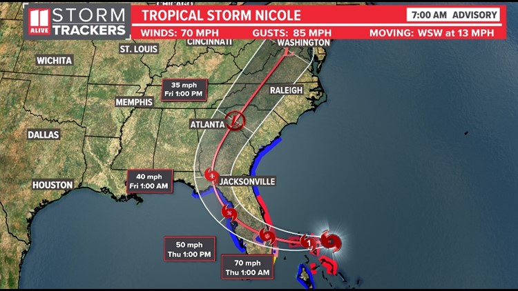 Tropical Storm Nicole and the impacts on Georgia