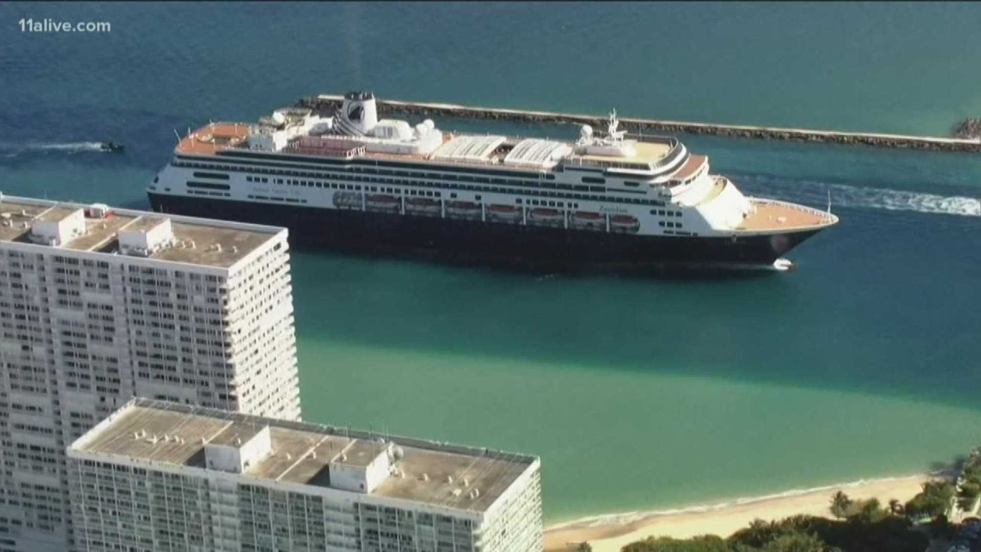 Several people were taken to a hospital in Florida after the cruise ship docked.