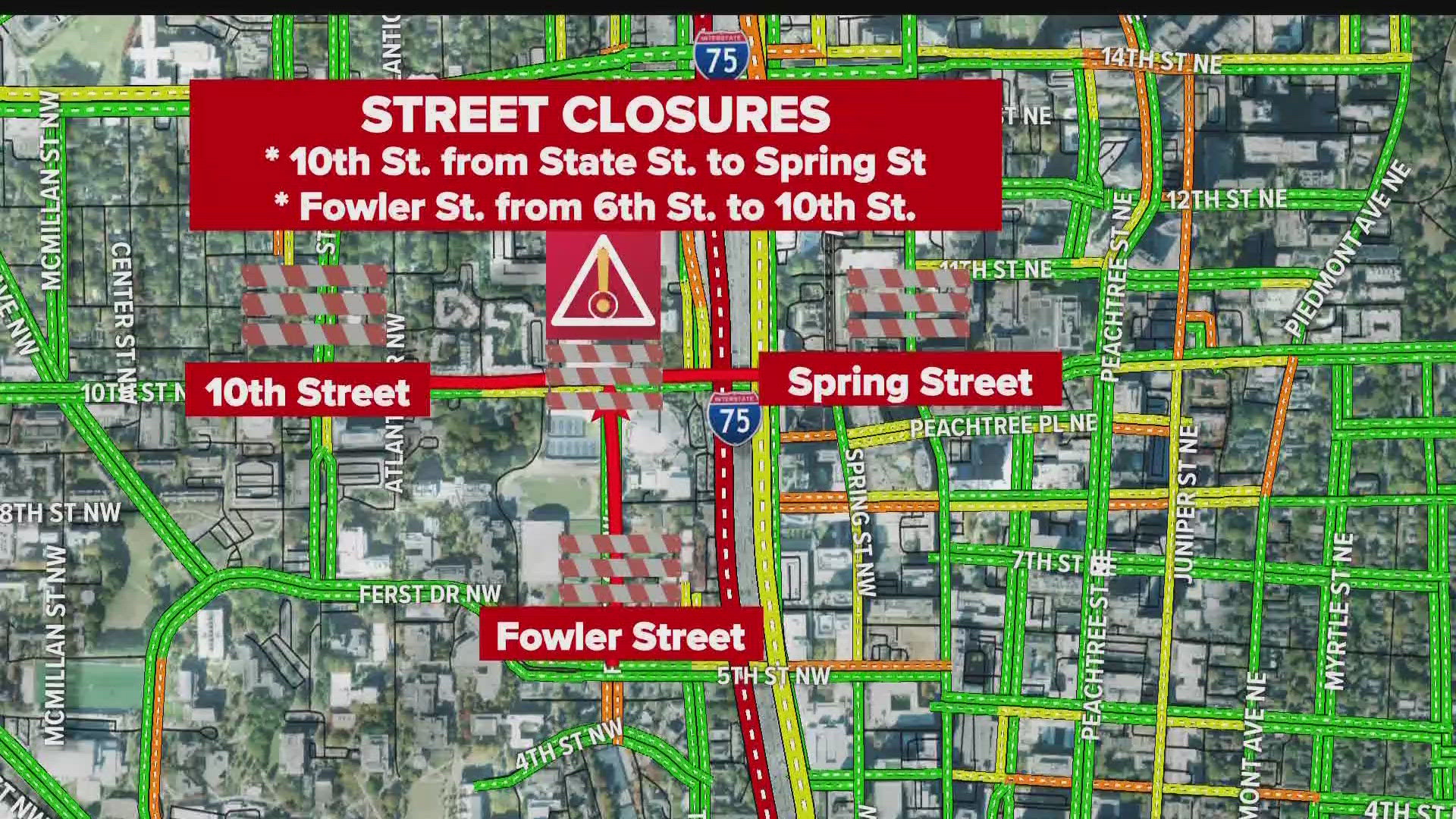 There will be road closures in the area that could impact your commute.