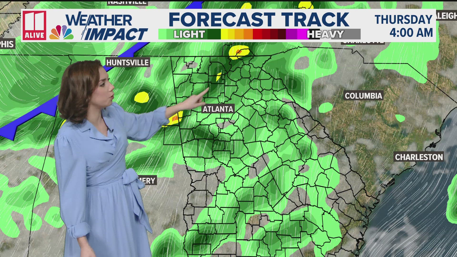 There will be rain in Atlanta and up the I-95 corridor for Thanksgiving Day