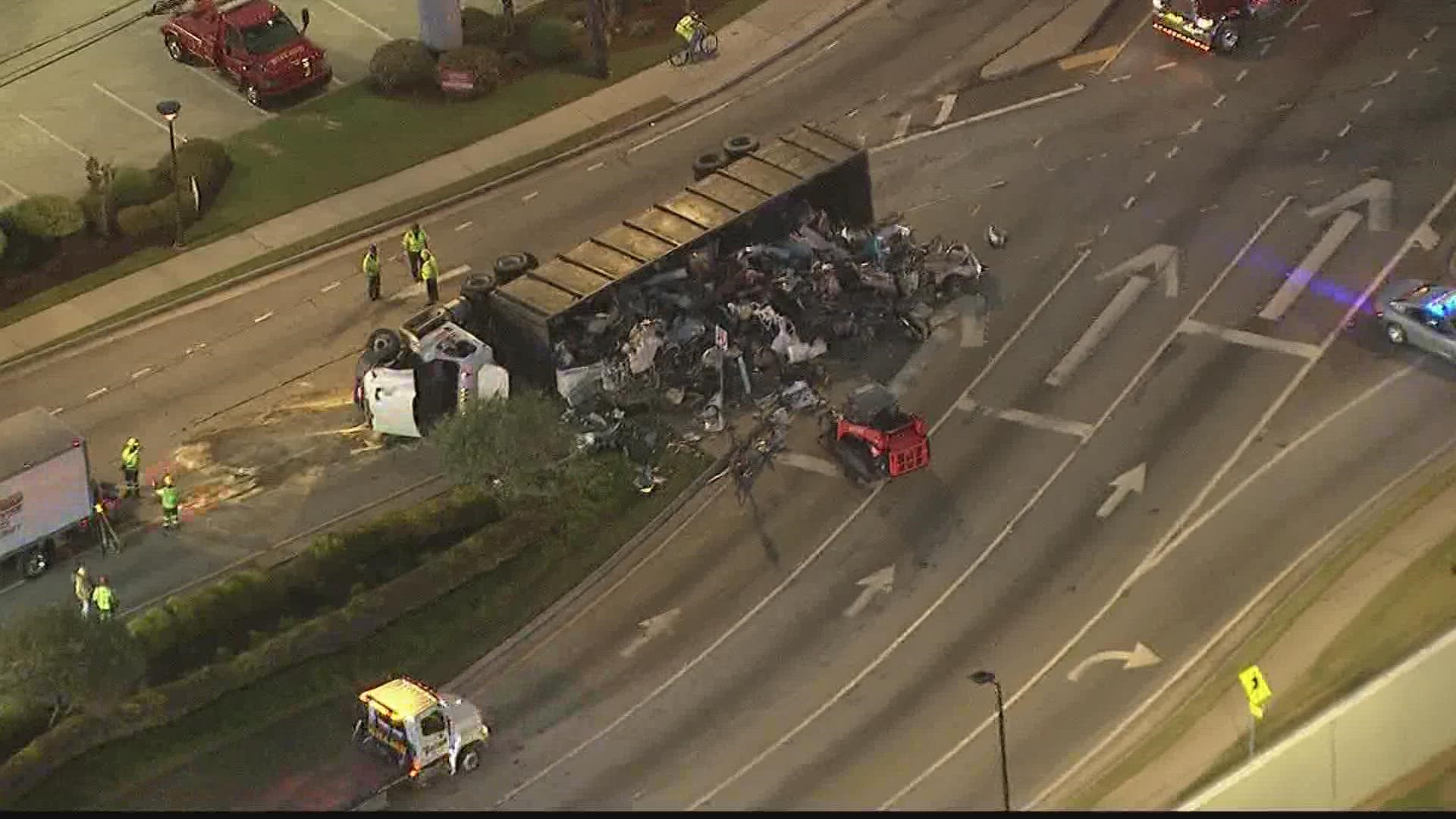 The wreck is creating a headache for drivers.