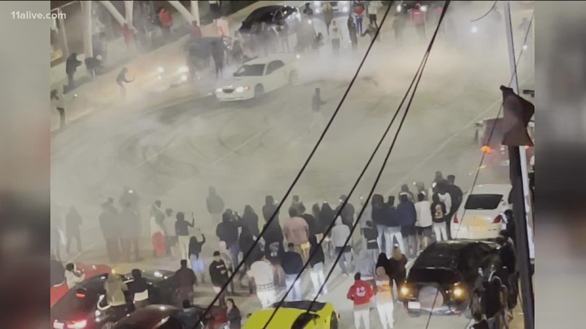 The ongoing battle with street racing hit the Peachtree Street Bridge early Sunday morning.